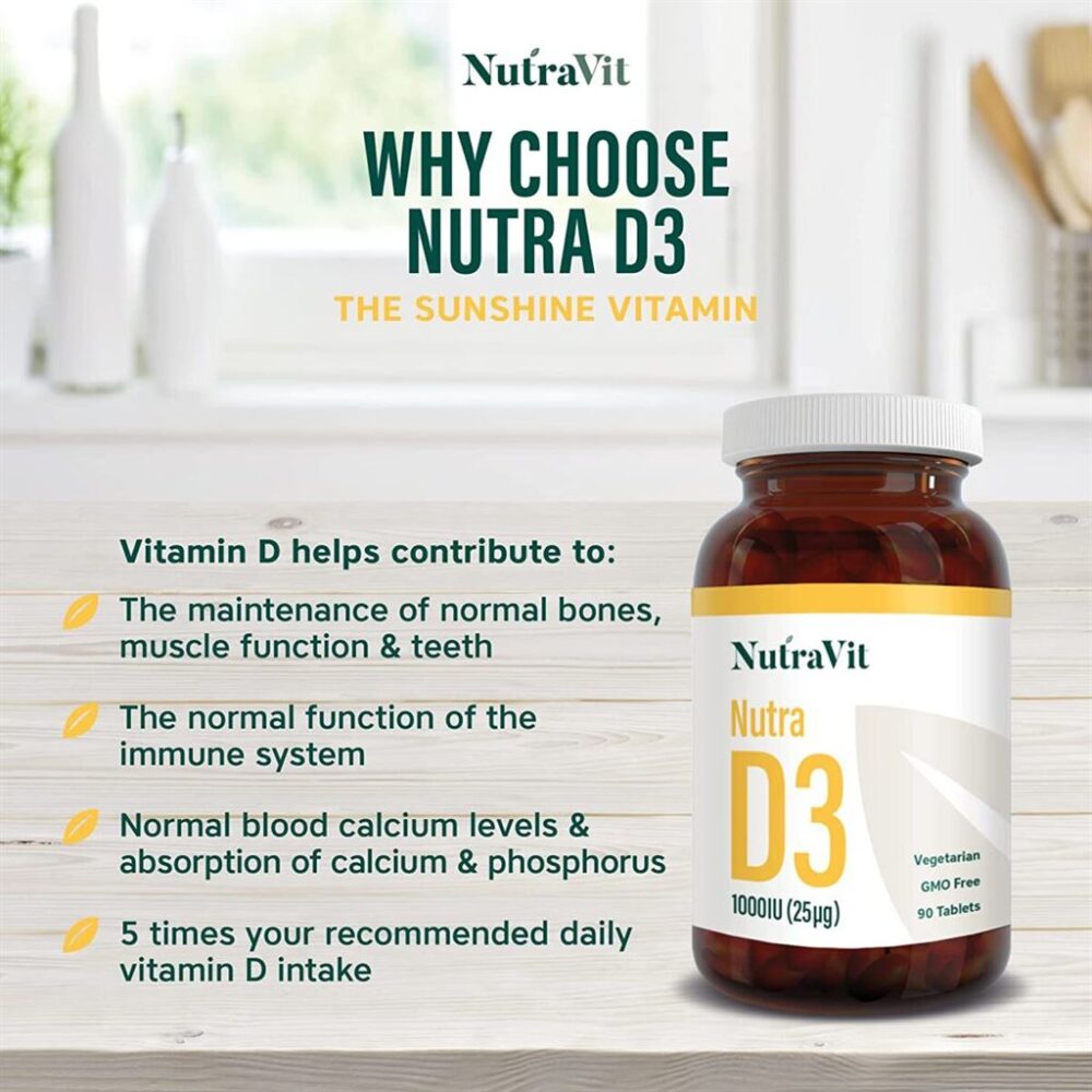 Vitamin D3 1000IU 90 Tablets - NutraVit
