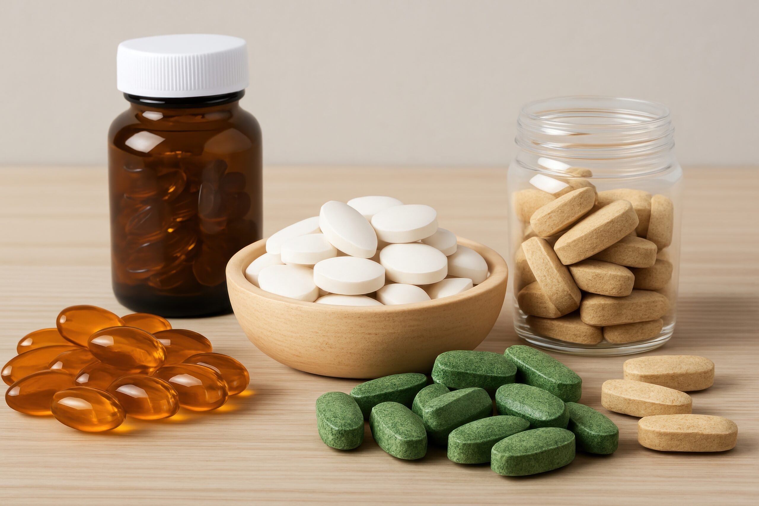 A selection of vitamins and supplements