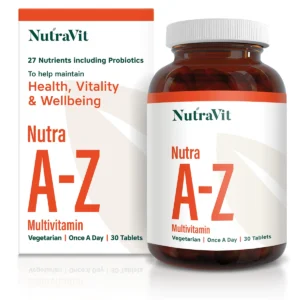 A bottle of NutraVit Nutra A-Z daily multivitamins