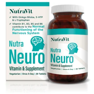 A bottle of NutraVit Nutra Neuro supplements